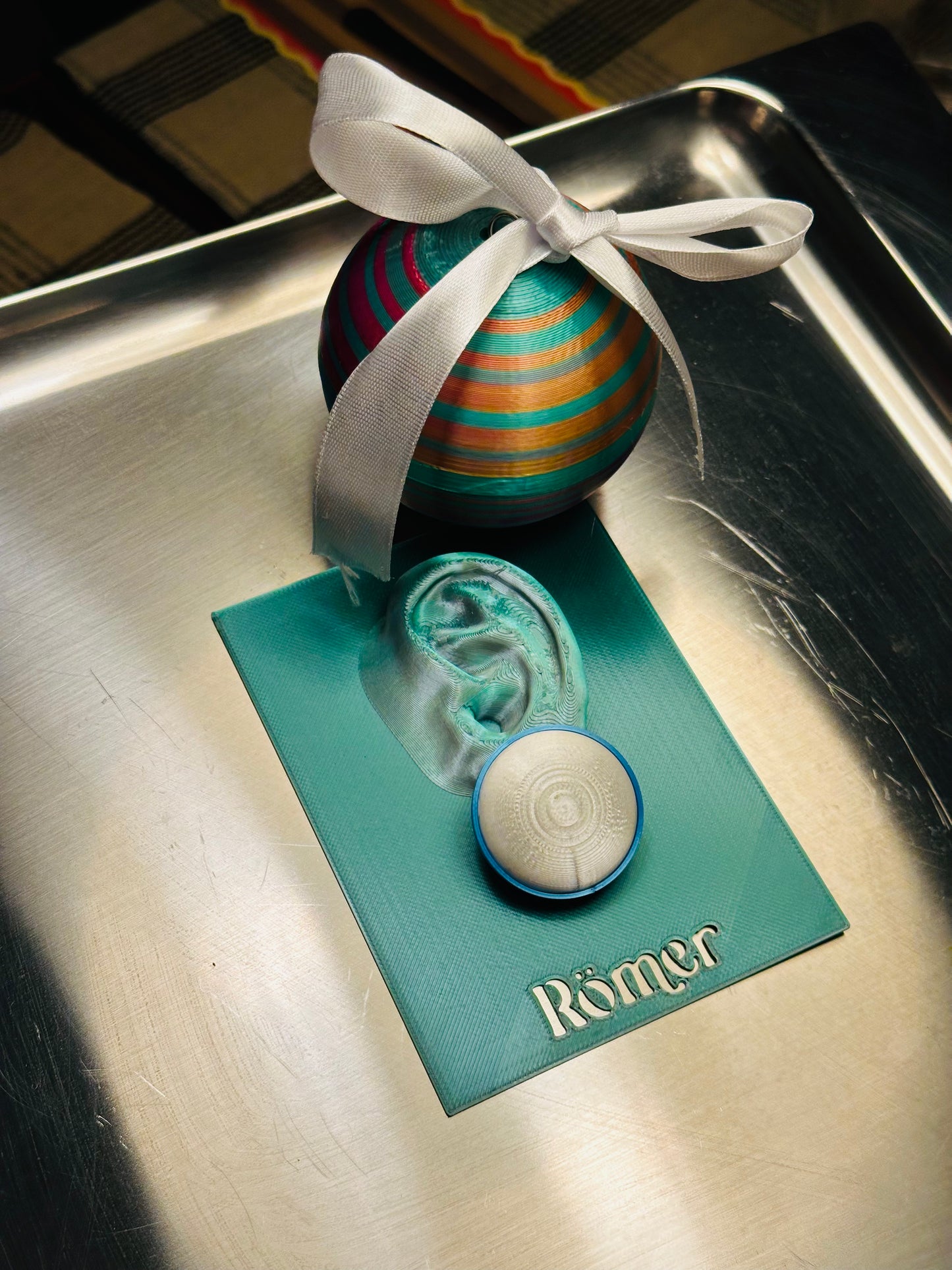 Stripes RoseGold & Green Silk