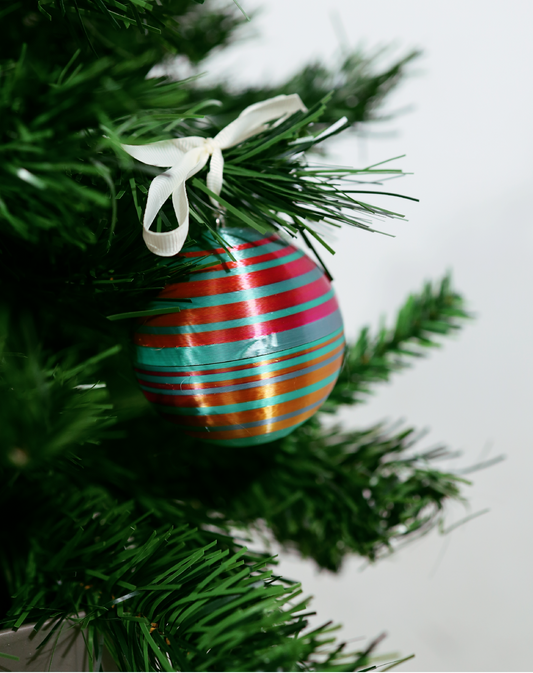 Stripes RoseGold & Green Silk