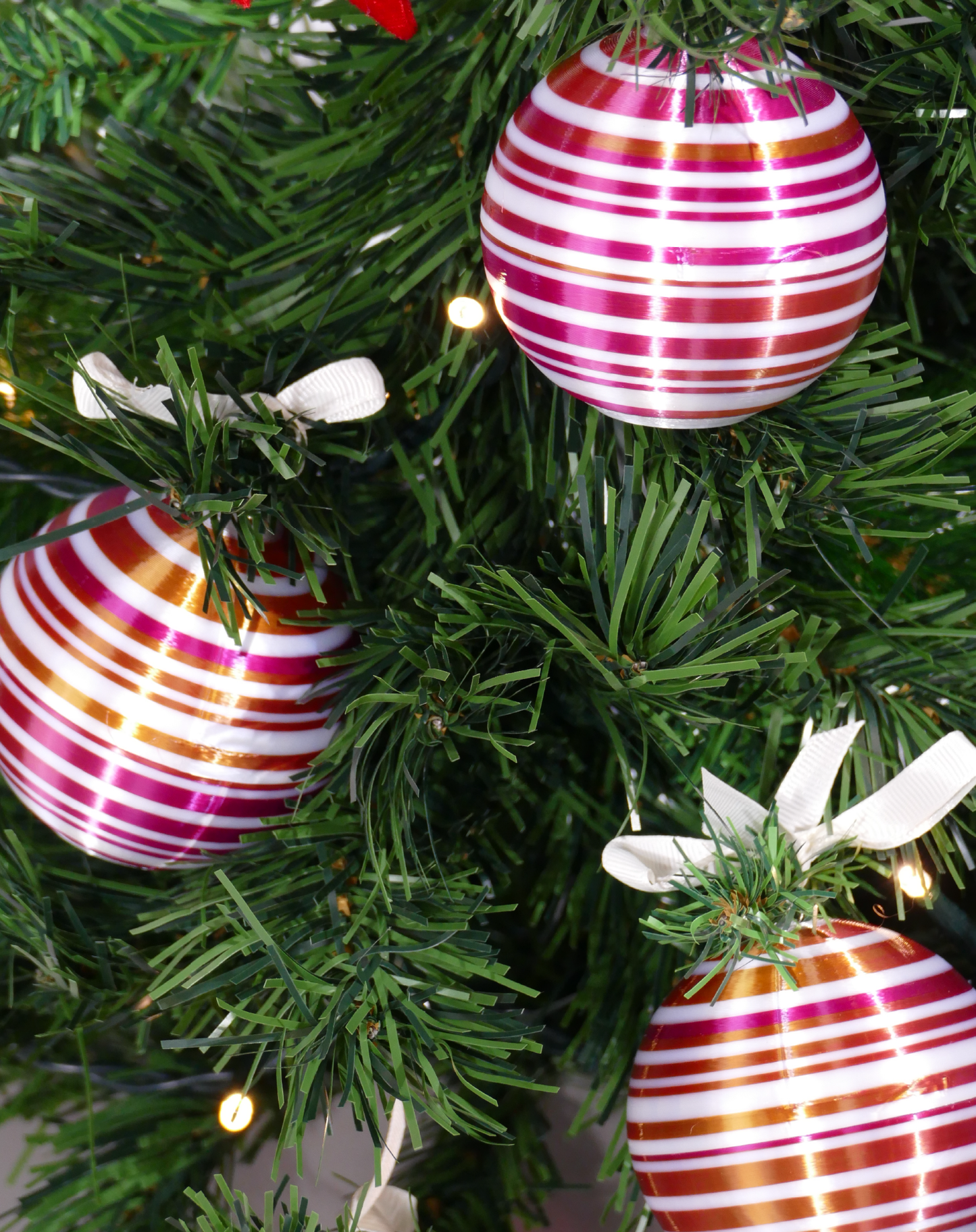 Stripes RoseGold & White Silk